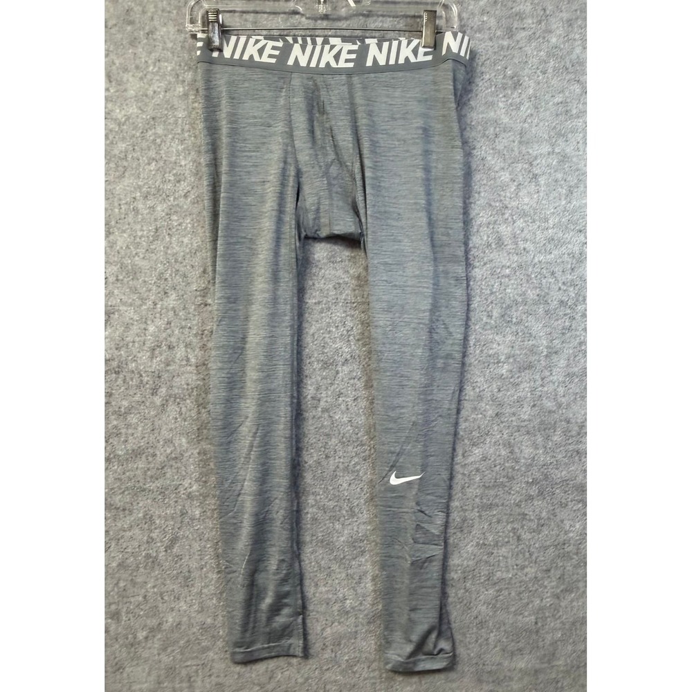 Nike Pro Mens Dri-FIT Compression Tights Gray Heathered Training Leggings Large